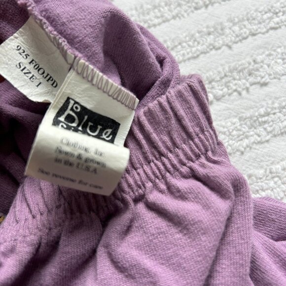 Vintage Blue Fish Hand Printed Organic Cotton Maxi Skirt Size 1 Purple Pull-On - Picture 4 of 8